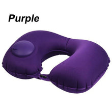 Load image into Gallery viewer, Portable U-Shape Inflatable Travel Pillow Car Head Rest Air Cushion for Travel Office Nap Head Rest Air Cushion Neck Pillow